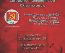“A Rende l’assemblea provinciale del Partito Comunista Italiano lancia la mobilitazione”