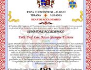 Gioia Tauro: A Rocco Giuseppe Tassone il Nobel per la Pace Italiano Premio Segni Pace-Assisi