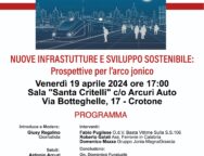 Crotone, manifestazione 2024 su infrastrutture e sviluppo sostenibile